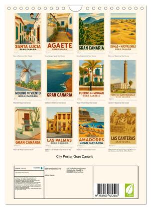 City Poster Gran Canaria (Wandkalender 2027 DIN A4 hoch), CALVENDO Monatskalender