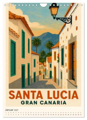 City Poster Gran Canaria (Wandkalender 2027 DIN A4 hoch), CALVENDO Monatskalender