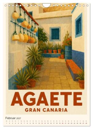 City Poster Gran Canaria (Wandkalender 2027 DIN A4 hoch), CALVENDO Monatskalender