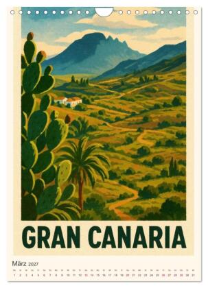 City Poster Gran Canaria (Wandkalender 2027 DIN A4 hoch), CALVENDO Monatskalender