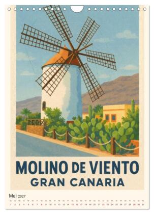 City Poster Gran Canaria (Wandkalender 2027 DIN A4 hoch), CALVENDO Monatskalender
