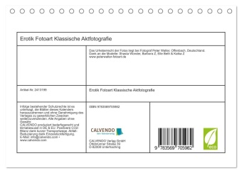 Erotik Fotoart Klassische Aktfotografie (Tischkalender 2027 DIN A5 quer), CALVENDO Monatskalender