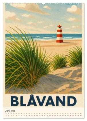 Hyggelige City-Poster Dänemark (Wandkalender 2027 DIN A2 hoch), CALVENDO Monatskalender