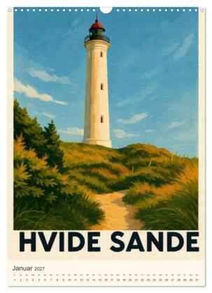 Hyggelige City-Poster Dänemark (Wandkalender 2027 DIN A3 hoch), CALVENDO Monatskalender