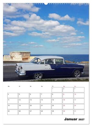 KARIBIK Oldtimer auf Kuba (Wandkalender 2027 DIN A2 hoch), CALVENDO Monatskalender