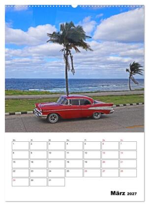 KARIBIK Oldtimer auf Kuba (Wandkalender 2027 DIN A2 hoch), CALVENDO Monatskalender