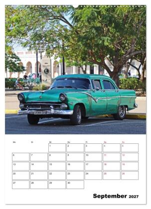 KARIBIK Oldtimer auf Kuba (Wandkalender 2027 DIN A2 hoch), CALVENDO Monatskalender