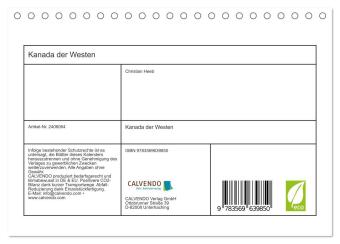 Kanada der Westen (Tischkalender 2027 DIN A5 quer), CALVENDO Monatskalender