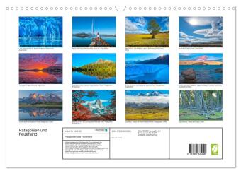 Patagonien und Feuerland (Wandkalender 2027 DIN A3 quer), CALVENDO Monatskalender