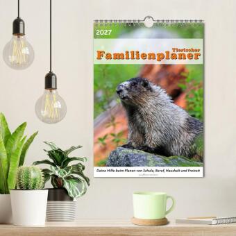 Tierischer Familienplaner (Wandkalender 2027 DIN A4 hoch), CALVENDO Monatskalender