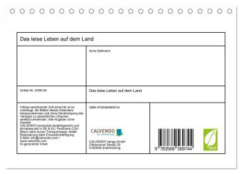Das leise Leben auf dem Land (Tischkalender 2027 DIN A5 quer), CALVENDO Monatskalender