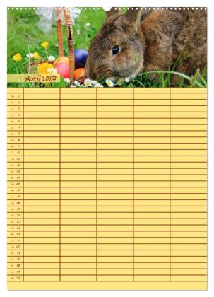 Tierischer Familienplaner (hochwertiger Premium Wandkalender 2027 DIN A2 hoch), Kunstdruck in Hochglanz