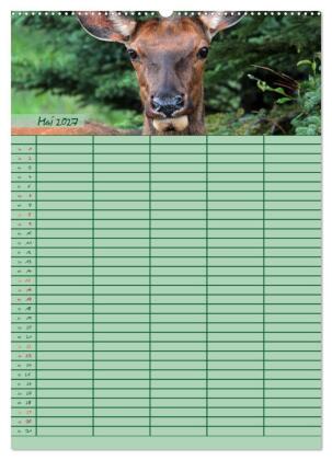 Tierischer Familienplaner (hochwertiger Premium Wandkalender 2027 DIN A2 hoch), Kunstdruck in Hochglanz