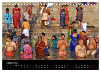 VARANASI Heiliger Ort am Ganges (Wandkalender 2027 DIN A4 quer), CALVENDO Monatskalender