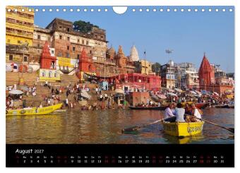 VARANASI Heiliger Ort am Ganges (Wandkalender 2027 DIN A4 quer), CALVENDO Monatskalender
