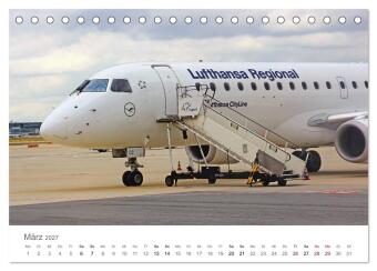 Große und kleine Flieger am Flughafen (Tischkalender 2027 DIN A5 quer), CALVENDO Monatskalender