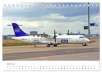 Große und kleine Flieger am Flughafen (Tischkalender 2027 DIN A5 quer), CALVENDO Monatskalender