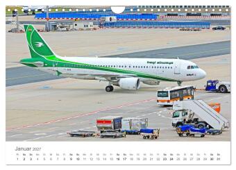 Große und kleine Flieger am Flughafen (Wandkalender 2027 DIN A4 quer), CALVENDO Monatskalender