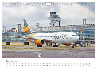 Große und kleine Flieger am Flughafen (Wandkalender 2027 DIN A4 quer), CALVENDO Monatskalender