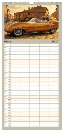 Familienplaner 2027 - Nächster Halt: Rennstrecke mit 5 Spalten (Wandkalender, 21 x 45 cm) CALVENDO