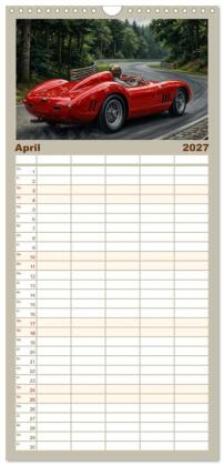 Familienplaner 2027 - Nächster Halt: Rennstrecke mit 5 Spalten (Wandkalender, 21 x 45 cm) CALVENDO
