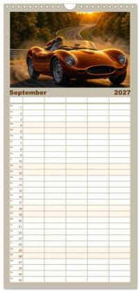 Familienplaner 2027 - Nächster Halt: Rennstrecke mit 5 Spalten (Wandkalender, 21 x 45 cm) CALVENDO