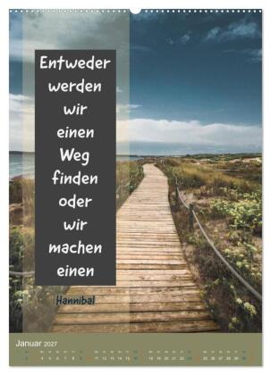 Aktiviere Deine Motivation Weisheiten und Sprüche (Wandkalender 2027 DIN A2 hoch), CALVENDO Monatskalender