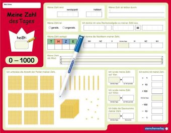 Meine Zahl des Tages - 3 Lerntafeln im Set mit Stift
