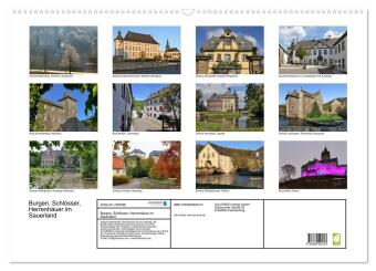 Burgen, Schlösser, Herrenhäuer im Sauerland (Wandkalender 2027 DIN A2 quer), CALVENDO Monatskalender