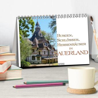 Burgen, Schlösser, Herrenhäuer im Sauerland (Tischkalender 2027 DIN A5 quer), CALVENDO Monatskalender