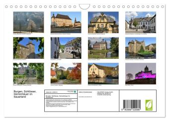 Burgen, Schlösser, Herrenhäuer im Sauerland (Wandkalender 2027 DIN A4 quer), CALVENDO Monatskalender