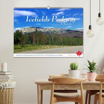 Icefields Parkway in Kanada (Wandkalender 2027 DIN A2 quer), CALVENDO Monatskalender