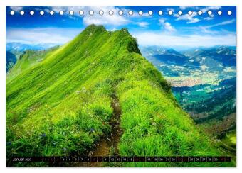 Oberstdorfer Bergwelt (Tischkalender 2027 DIN A5 quer), CALVENDO Monatskalender