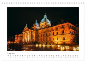 Leipzig bei Nacht (Wandkalender 2027 DIN A3 quer), CALVENDO Monatskalender