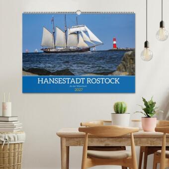 Hansestadt Rostock (Wandkalender 2027 DIN A2 quer), CALVENDO Monatskalender
