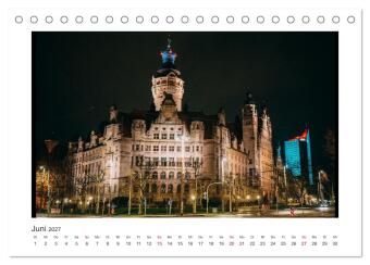 Leipzig bei Nacht (Tischkalender 2027 DIN A5 quer), CALVENDO Monatskalender