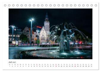 Leipzig bei Nacht (Tischkalender 2027 DIN A5 quer), CALVENDO Monatskalender