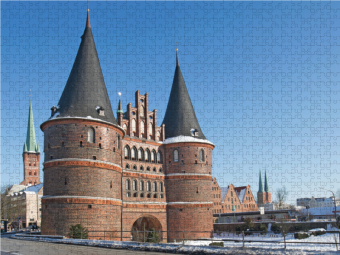 CALVENDO Puzzle Holstentor Lübeck | 2000 Teile Lege-Größe 90 × 67 cm Foto-Puzzle für glückliche Stunden