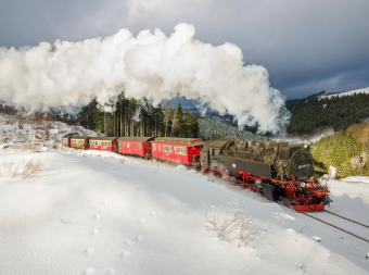CALVENDO Puzzle Brockenbahn bei Drei Annen 2000 Teile Puzzle quer | 2000 Teile Lege-Größe 90 × 67 cm Foto-Puzzle für glückliche Stunden