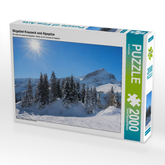 CALVENDO Puzzle Skigebiet Kreuzeck und Alpspitze 2000 Teile Puzzle quer | 2000 Teile Lege-Größe 90 × 67 cm Foto-Puzzle für glückliche Stunden