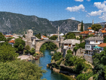 CALVENDO Puzzle Stari Most Mostar | 1000 Teile Lege-Größe 64 × 48 cm Foto-Puzzle für glückliche Stunden