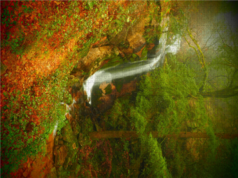 CALVENDO Puzzle Park Geres Wasserfall 2000 Teile Puzzle quer | 2000 Teile Lege-Größe 90 × 67 cm Foto-Puzzle für glückliche Stunden