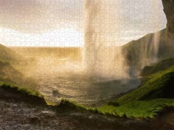 CALVENDO Puzzle Seljandsfoss Island 2000 Teile Puzzle quer | 2000 Teile Lege-Größe 90 × 67 cm Foto-Puzzle für glückliche Stunden