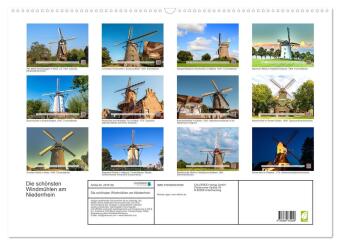 Die schönsten Windmühlen am Niederrhein (Wandkalender 2027 DIN A2 quer), CALVENDO Monatskalender