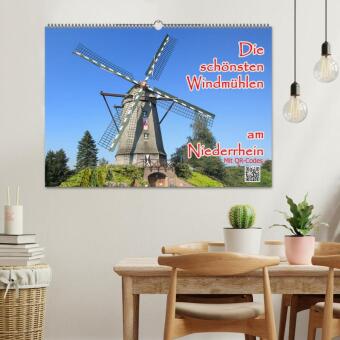 Die schönsten Windmühlen am Niederrhein (Wandkalender 2027 DIN A2 quer), CALVENDO Monatskalender