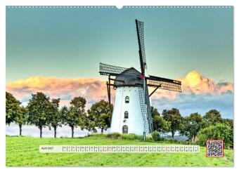 Die schönsten Windmühlen am Niederrhein (Wandkalender 2027 DIN A2 quer), CALVENDO Monatskalender