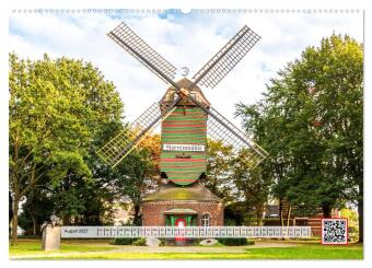 Die schönsten Windmühlen am Niederrhein (Wandkalender 2027 DIN A2 quer), CALVENDO Monatskalender
