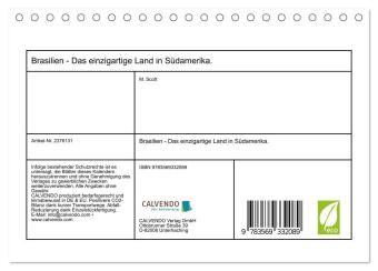 Brasilien - Das einzigartige Land in Südamerika. (Tischkalender 2027 DIN A5 quer), CALVENDO Monatskalender