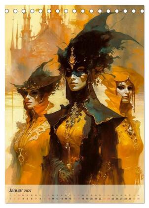 Venedig Karneval (Tischkalender 2027 DIN A5 hoch), CALVENDO Monatskalender