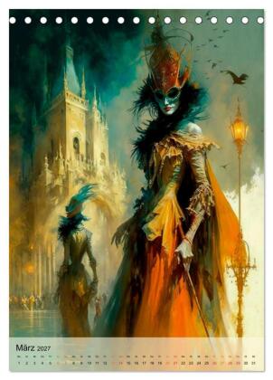 Venedig Karneval (Tischkalender 2027 DIN A5 hoch), CALVENDO Monatskalender